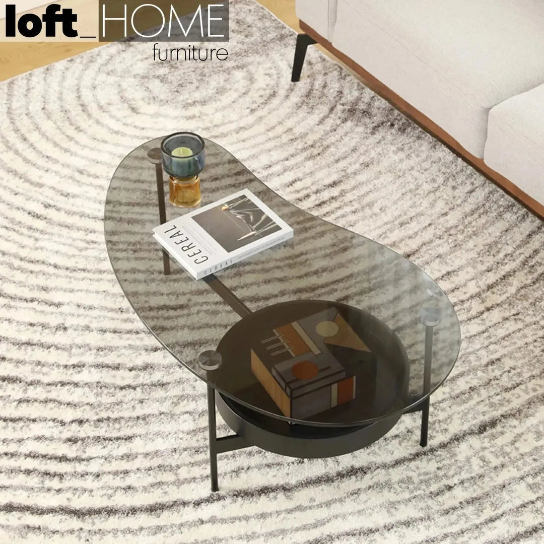Modern tempered glass coffee table gioia color swatches.