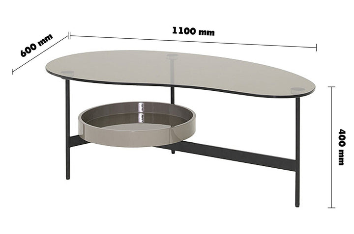 Modern tempered glass coffee table gioia size charts.