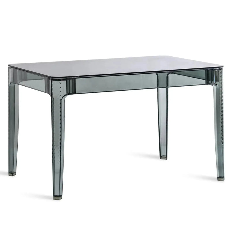 Bauhaus tempered glass dining table cielo s in white background.