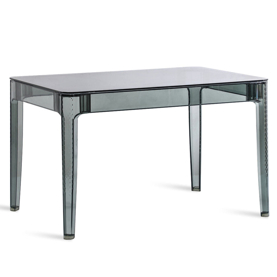 Modern tempered glass dining table cielo s in white background.