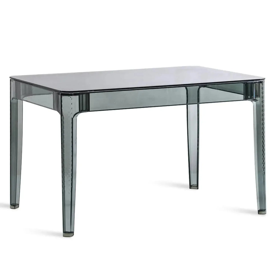 Bauhaus tempered glass dining table cielo s in white background.