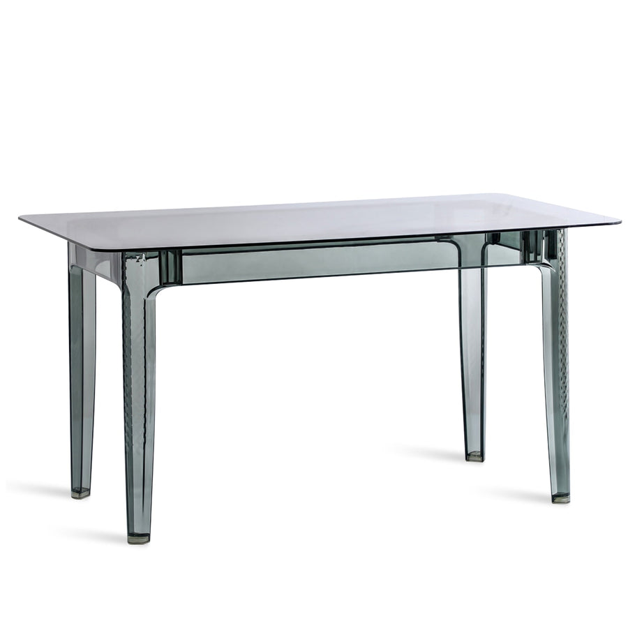 Modern tempered glass dining table cielo in white background.