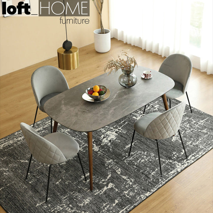 Modern tempered glass dining table gina material variants.