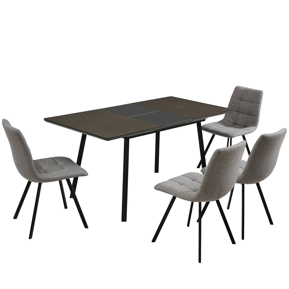 Modern tempered glass extendable dining table glaze primary product view.