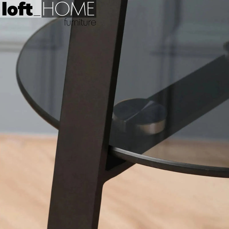 Modern tempered glass side table emma in still life.