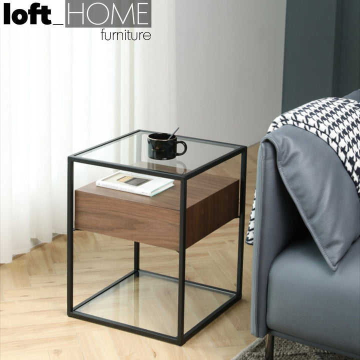 Modern tempered glass side table ivan s material variants.