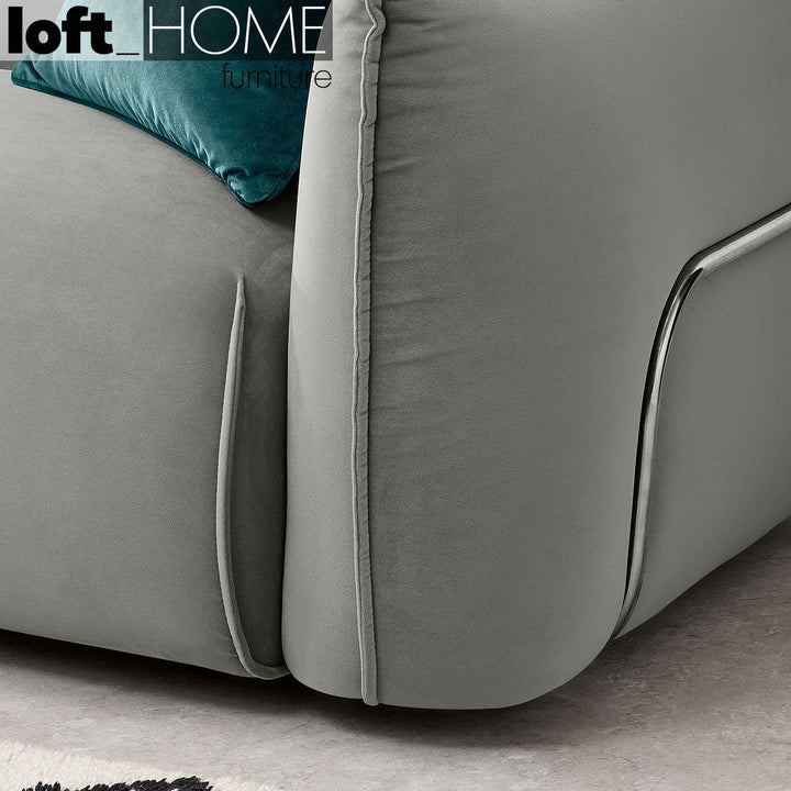 Modern velvet 3 seater sofa dion detail 5.