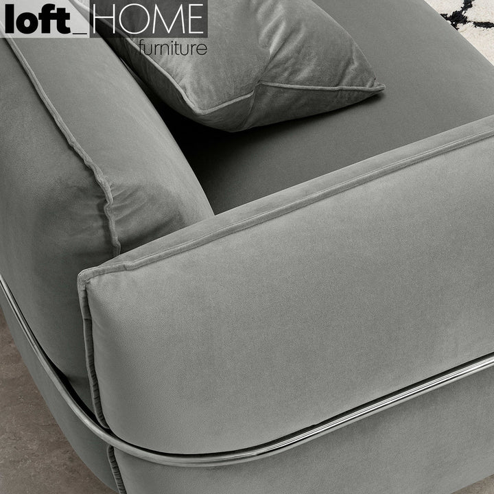 Modern velvet 3 seater sofa dion detail 4.
