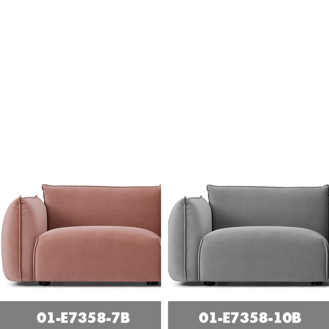 Modern velvet 3 seater sofa dion color swatches.
