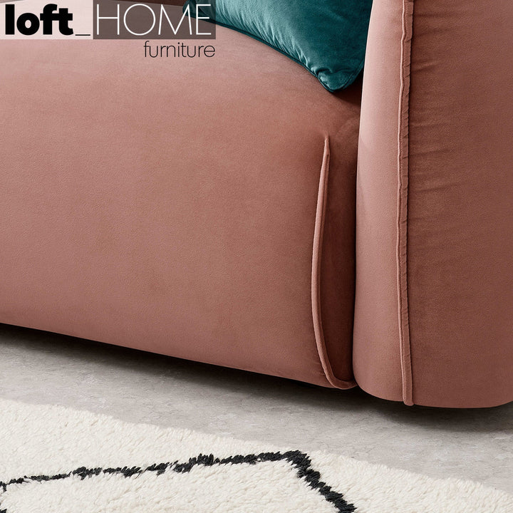 Modern velvet 3 seater sofa dion in real life style.