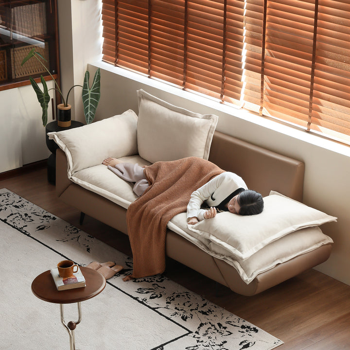 Modern velvet fabric pu leather 2 seater sofa bed flipen primary product view.