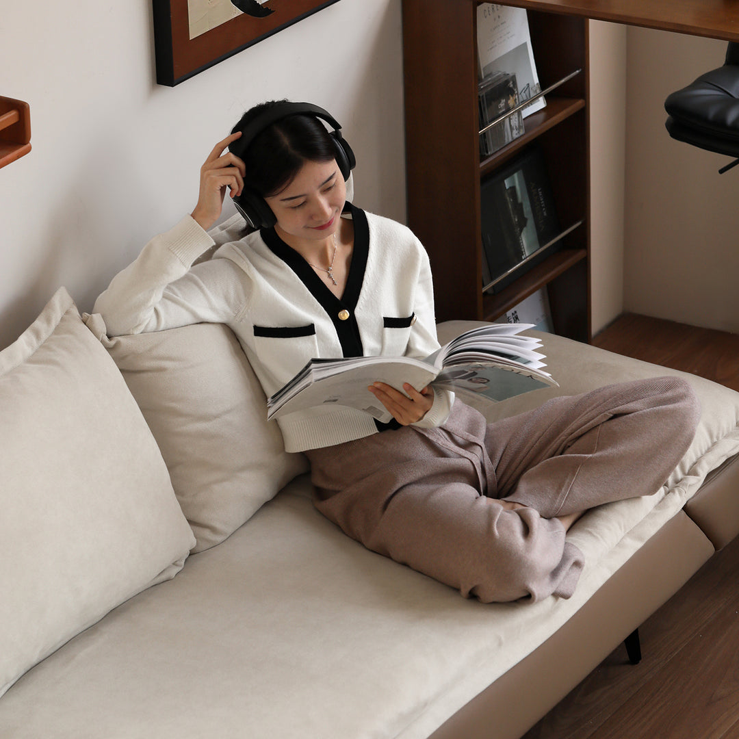 Modern velvet fabric pu leather 2 seater sofa bed flipen color swatches.