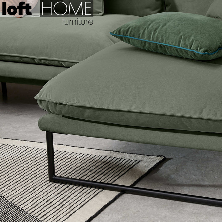 Modern velvet l shape sectional sofa malini 3+3+l in real life style.