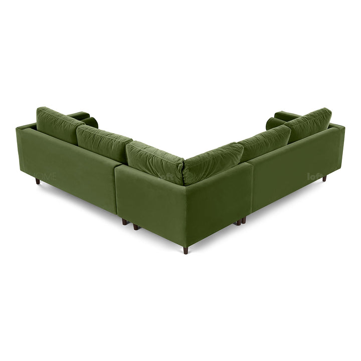 Modern velvet l shape sectional sofa scott 3+3 with context.