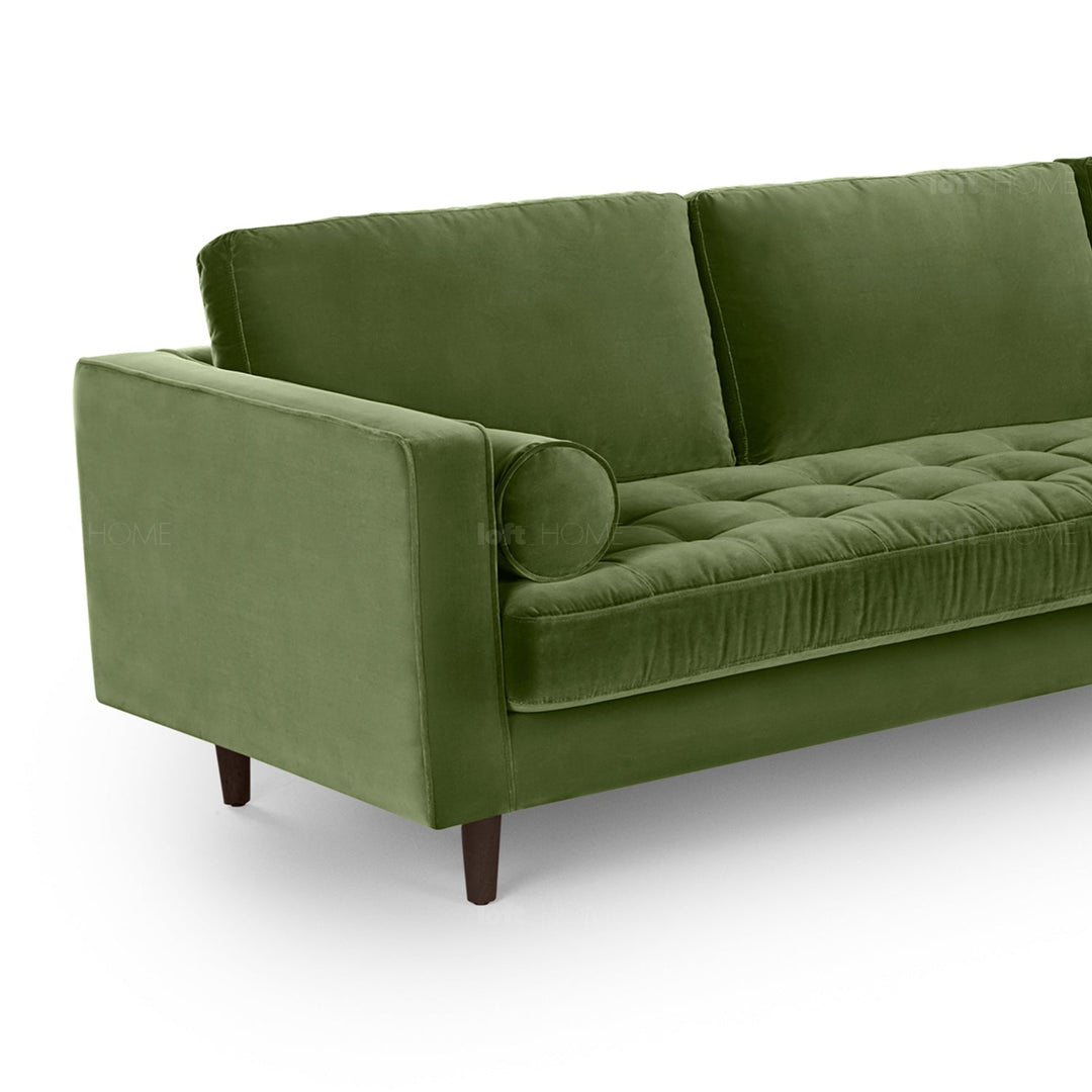 Modern velvet l shape sectional sofa scott 3+3 in still life.