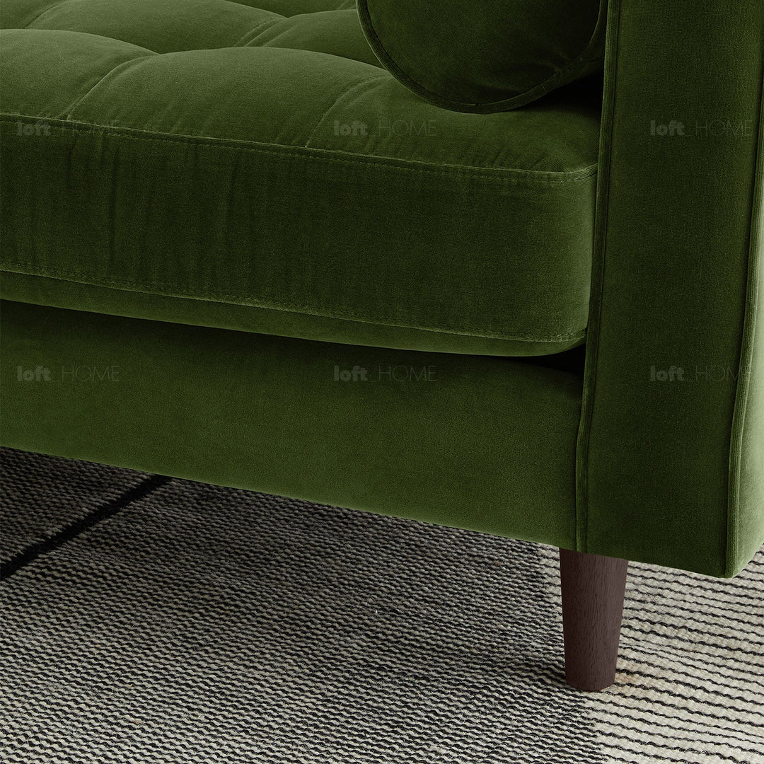 Modern velvet l shape sectional sofa scott 3+3 layered structure.