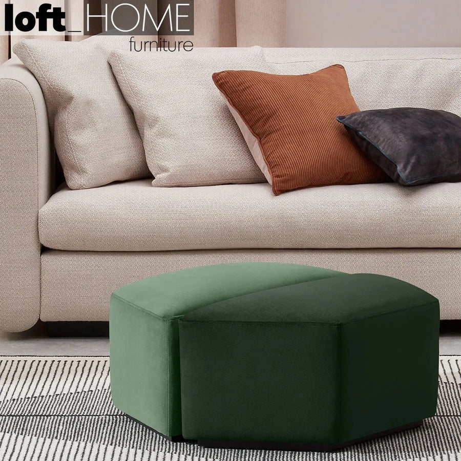 Modern velvet modular 2-part ottoman zazie primary product view.