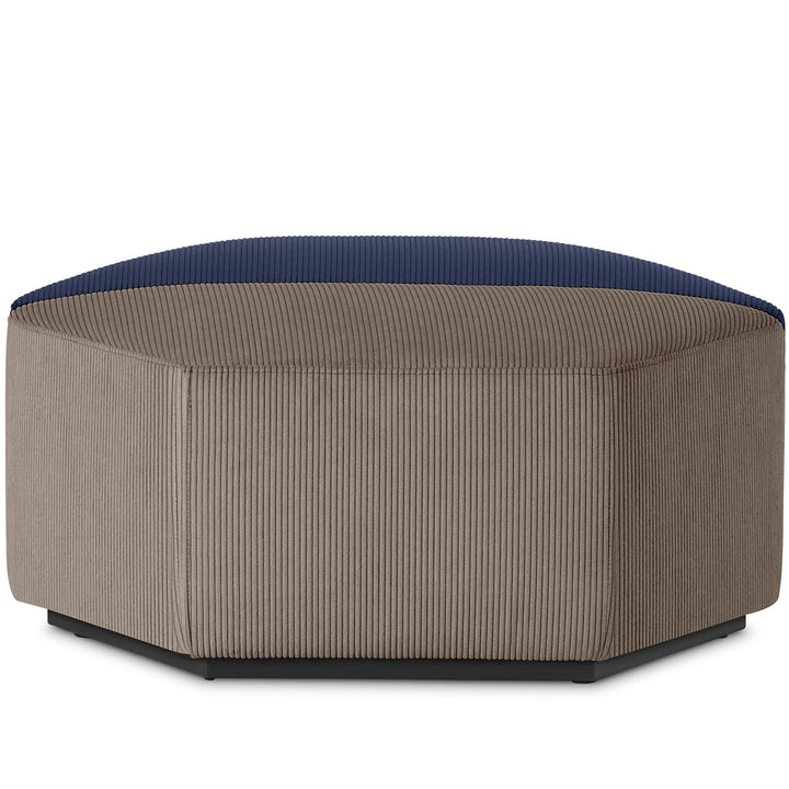 Modern velvet modular 2-part ottoman zazie in white background.