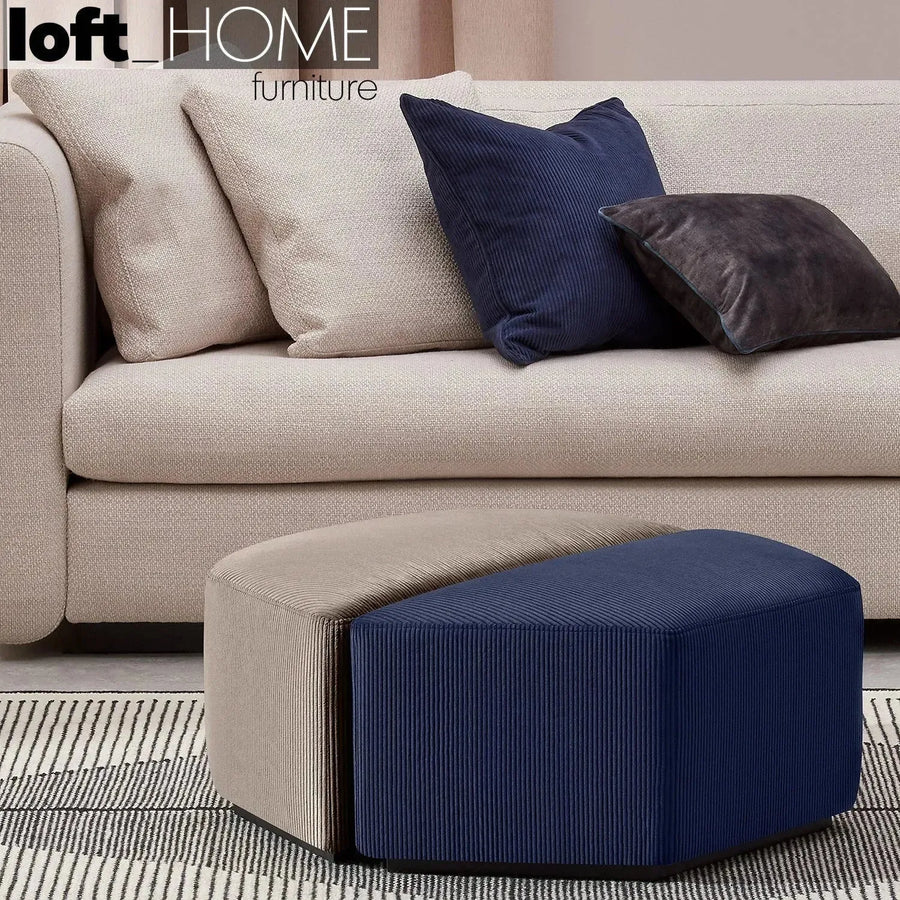 Modern velvet modular 2-part ottoman zazie primary product view.