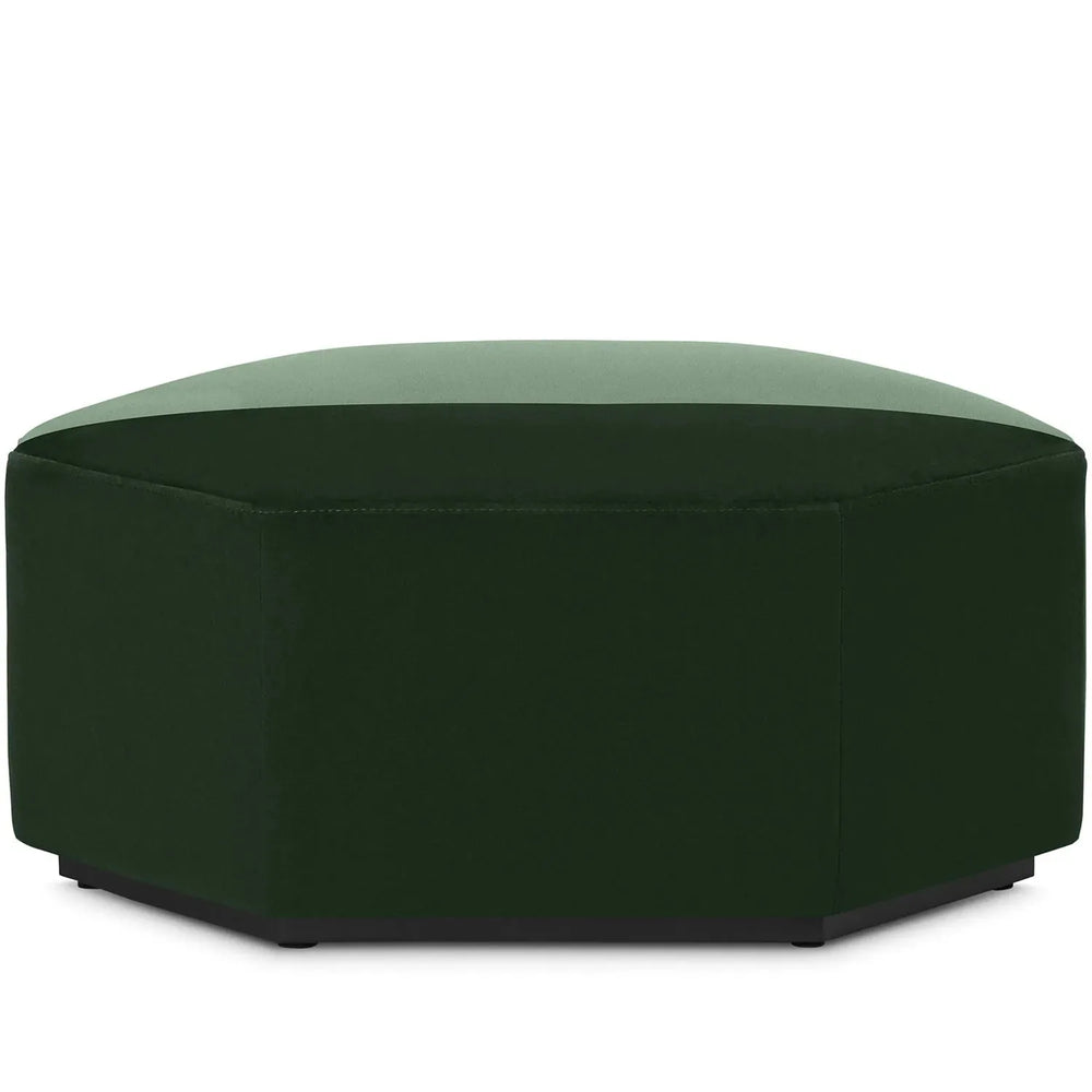 Modern velvet modular 2-part ottoman zazie in white background.