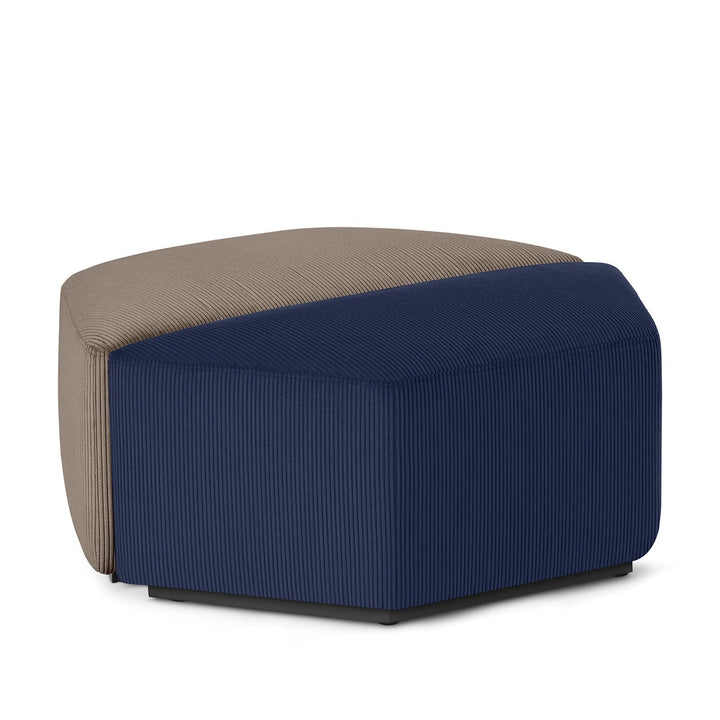 Modern velvet modular 2-part ottoman zazie in still life.