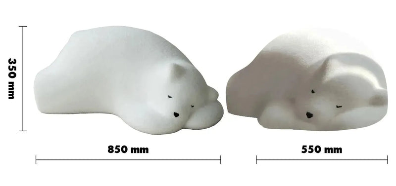 Bauhaus velvet ottoman resting bear white size charts.