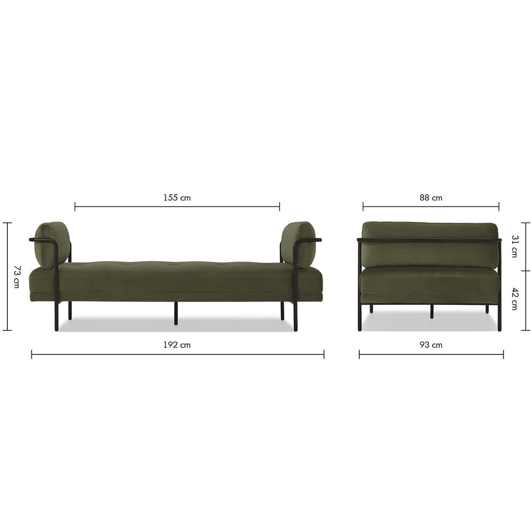 Modern velvet sofa bed harlow conceptual design.