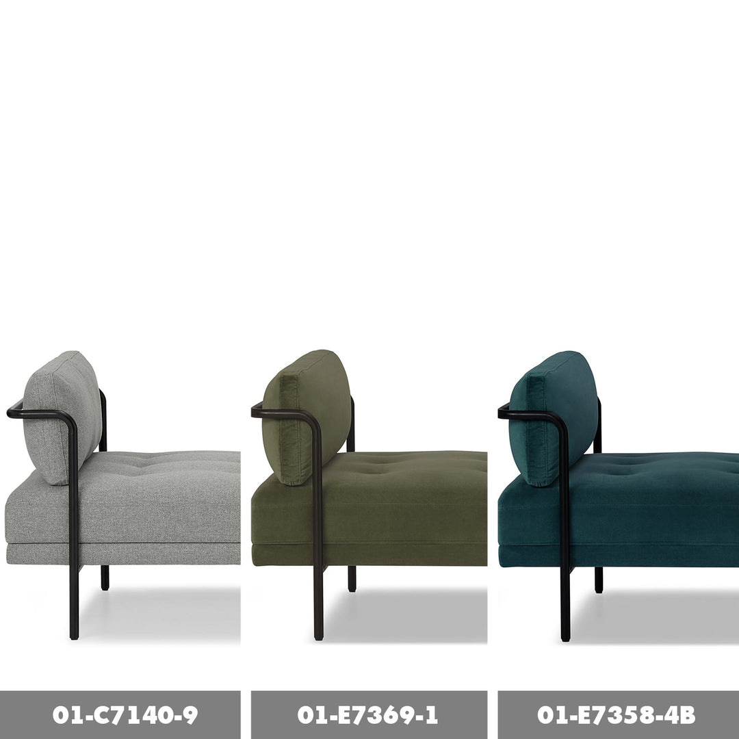 Modern velvet sofa bed harlow color swatches.