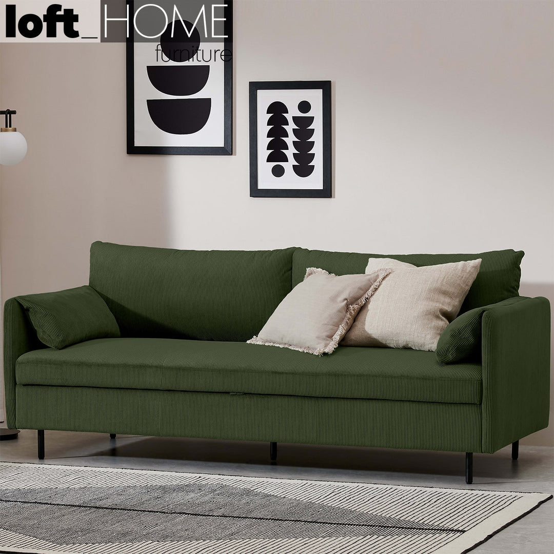 Modern velvet sofa bed hitomi in still life.
