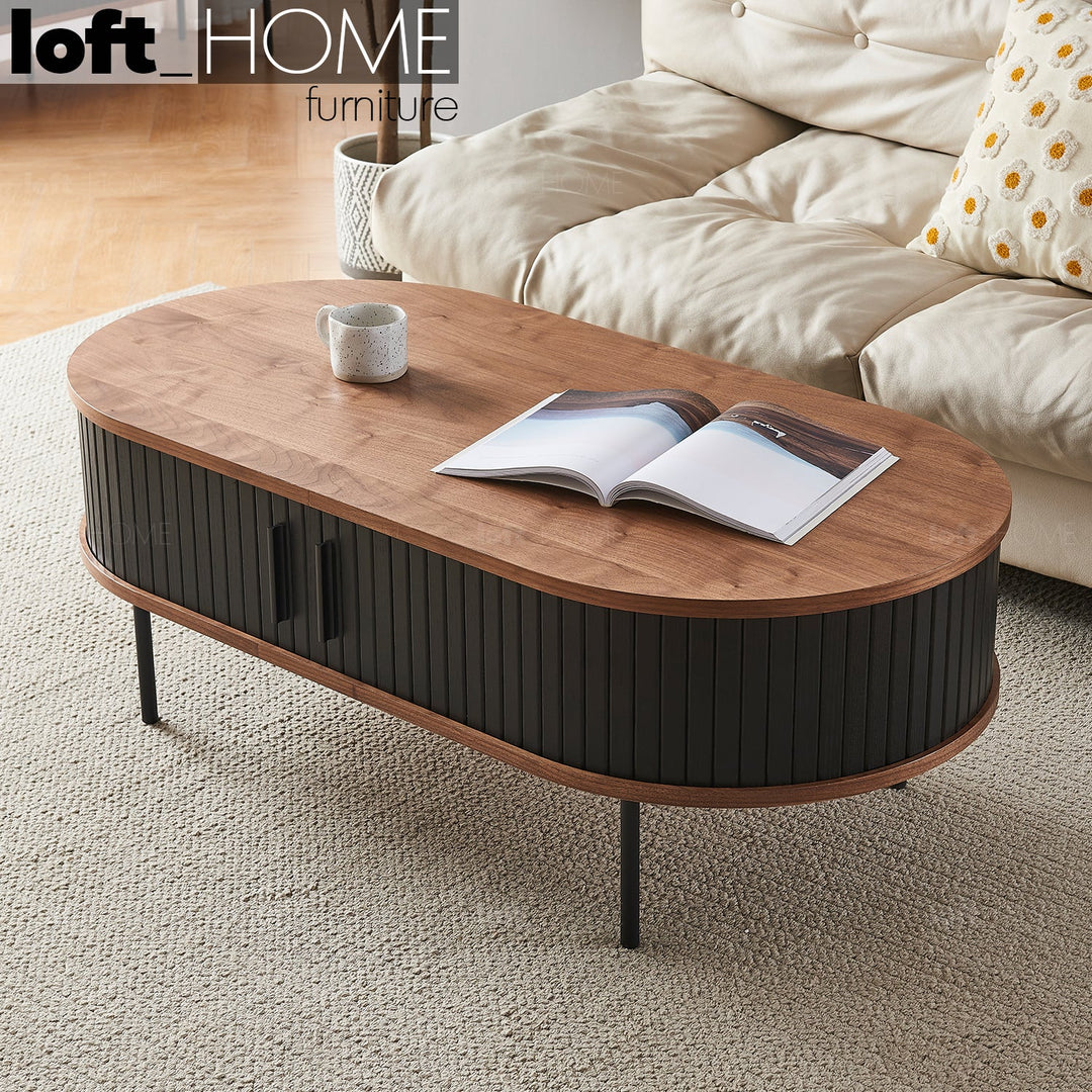 Modern wood coffee table harper primary product view.