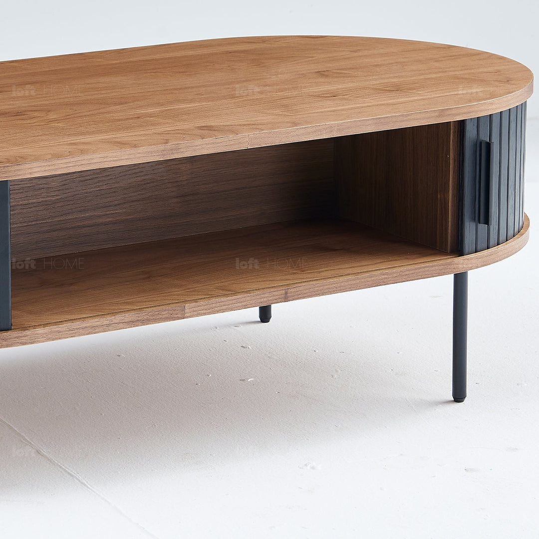 Modern wood coffee table harper in still life.