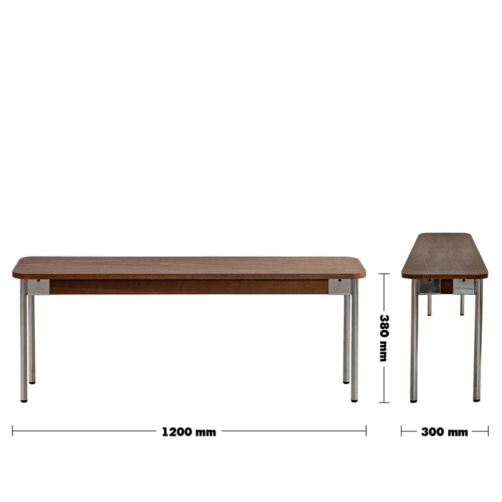 Modern wood dining bench walnut halden size charts.