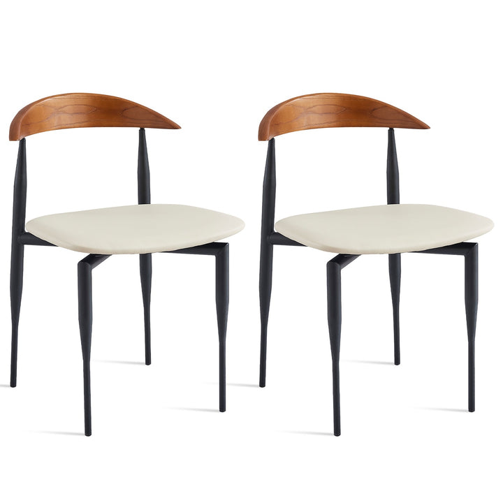 Modern wood dining chair 2pcs set meade layered structure.