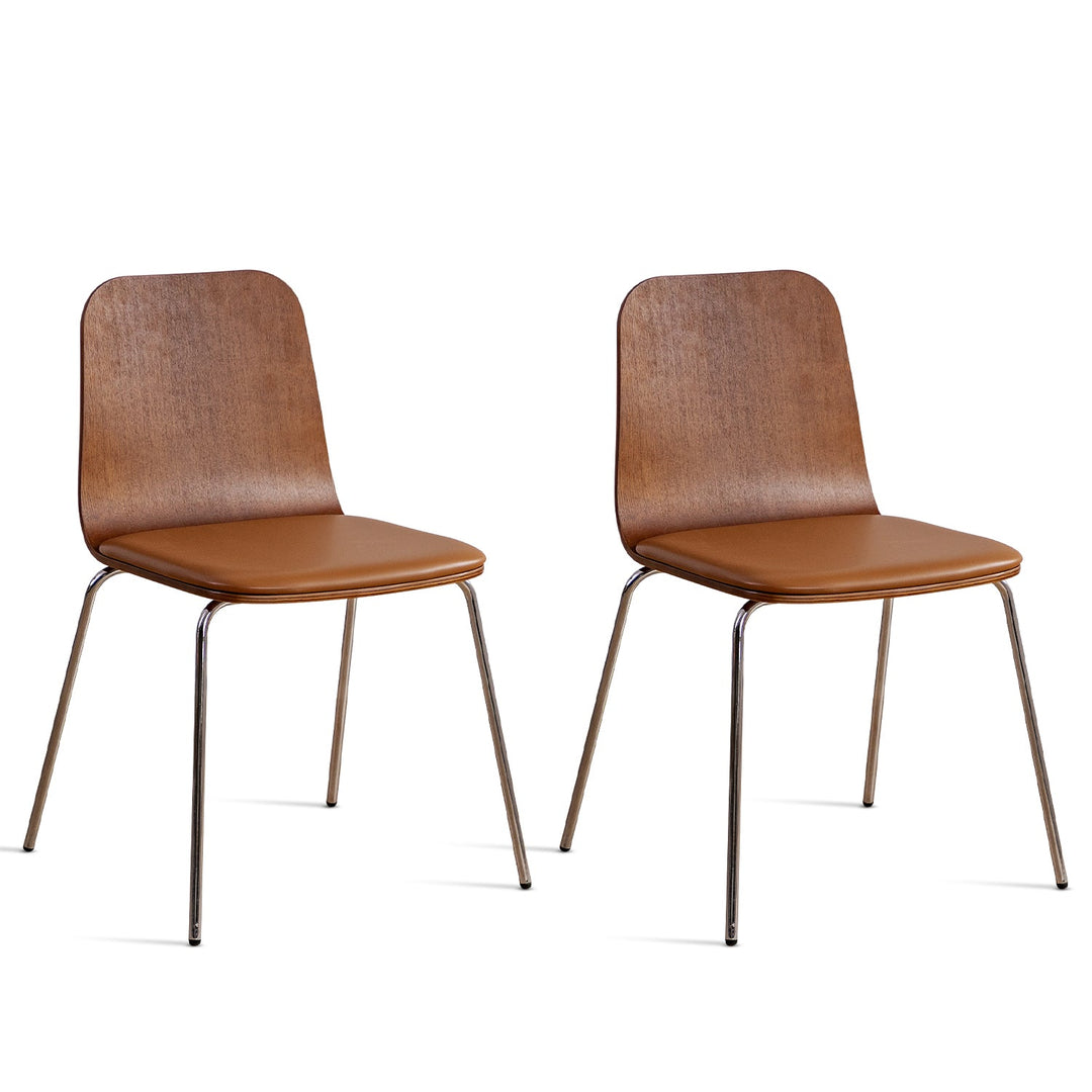 Modern wood dining chair 2pcs set seela layered structure.