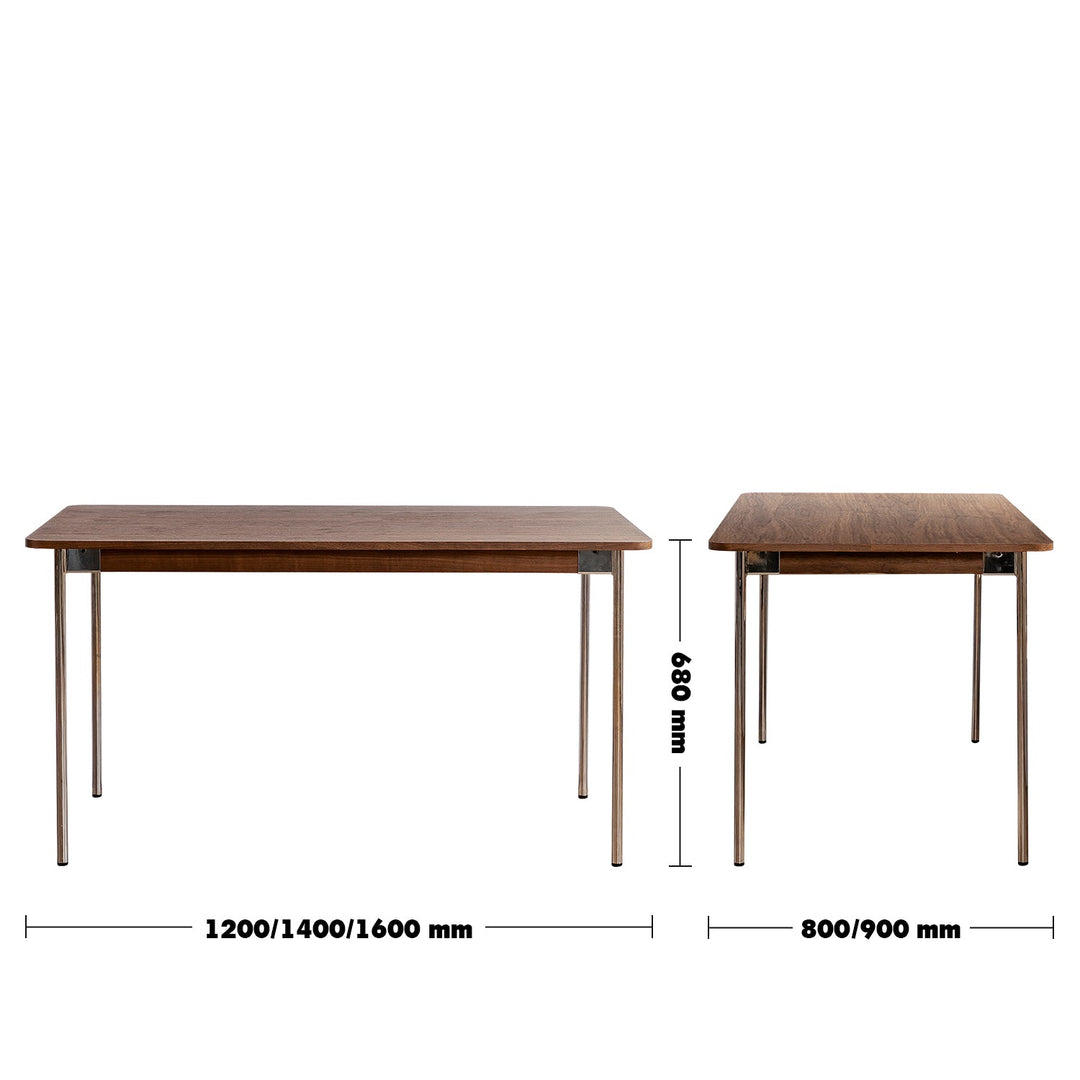 Modern wood dining table walnut halden size charts.