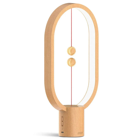 Contemporary wood grain charing table lamp heng l in white background.