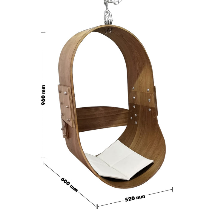Modern wood hanging chair 1 seater sofa plywood size charts.