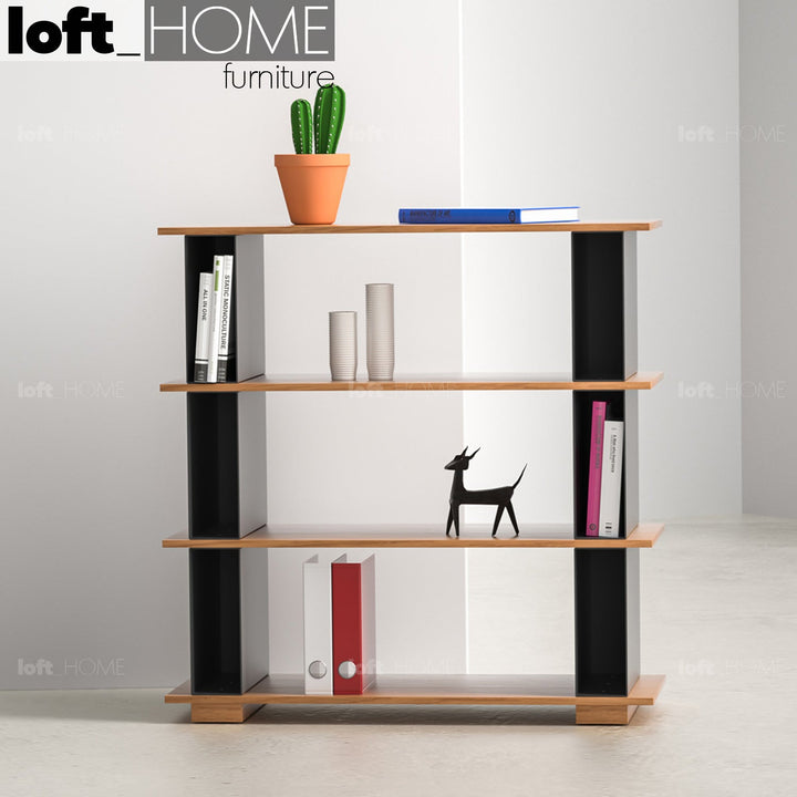 Modern wood shelf bookshelf valeen primary product view.