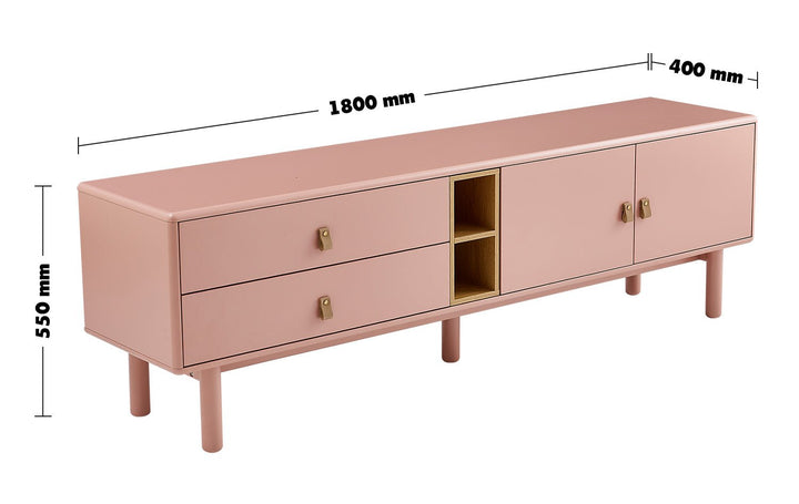 Modern wood tv console luna pink size charts.