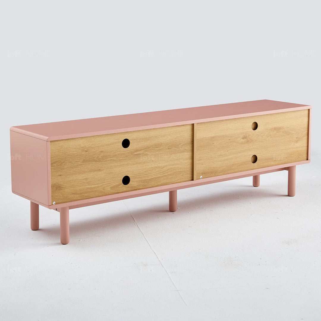 Modern wood tv console luna pink conceptual design.