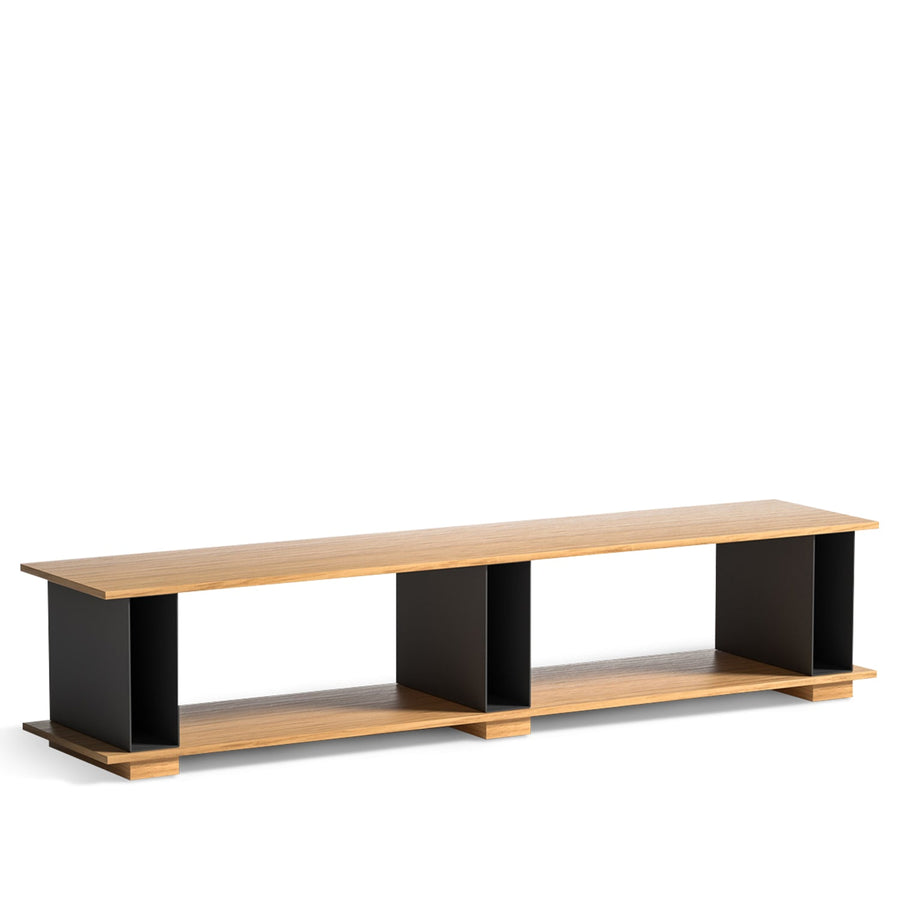 Modern wood tv console valeen in white background.