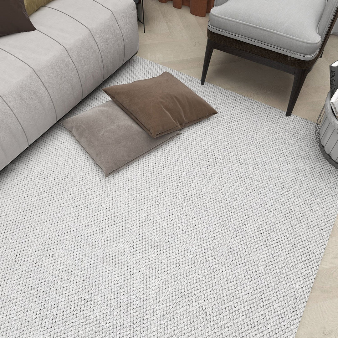 Modern wool area rug cole in details.