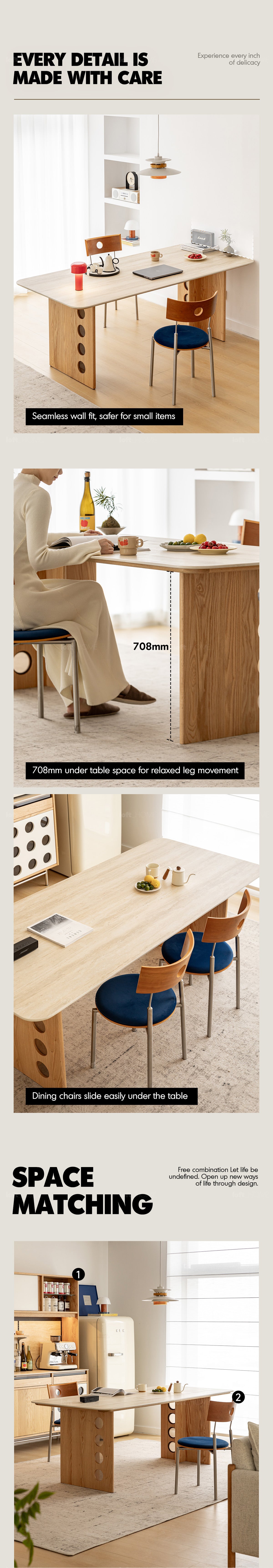 Scandinavian Oak Wood Sintered Stone Dining Table TIMELESS Good to Know - 7