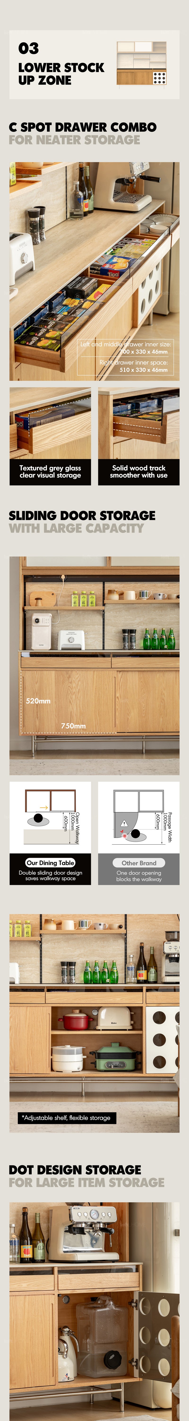 Scandinavian Oak Wood Sintered Stone Storage Side Cabinet TIMELESS Good to Know - 10