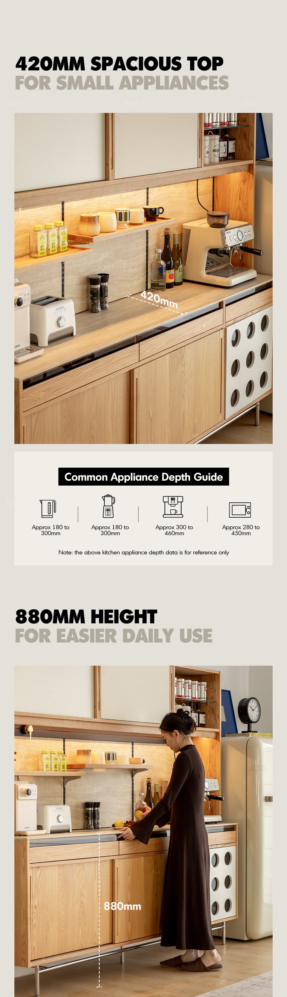 Scandinavian Oak Wood Sintered Stone Storage Side Cabinet TIMELESS More Details and Instruction_9