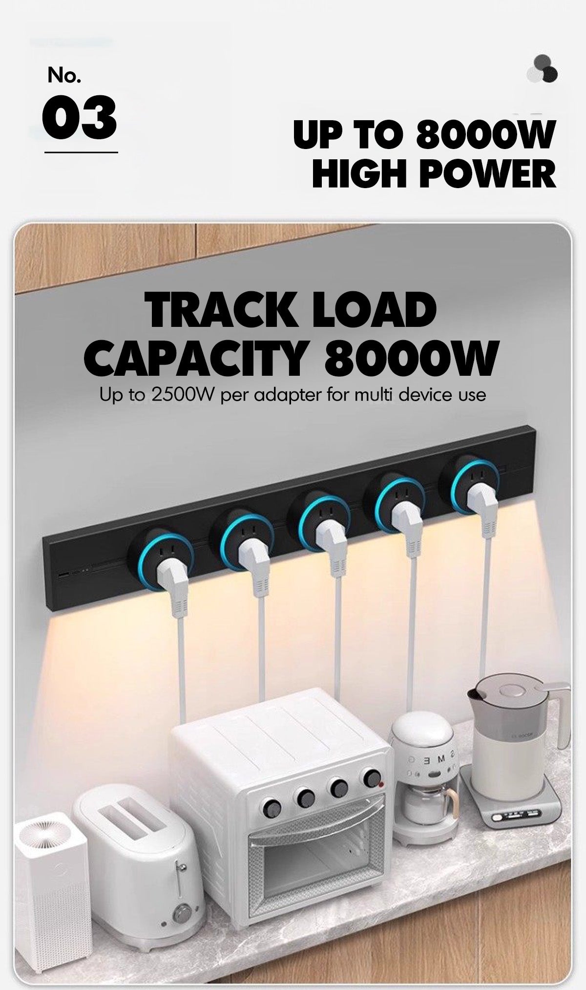 Aluminium Power Track And Adaptors With Motion Sensor LED Light Good to Know - 3