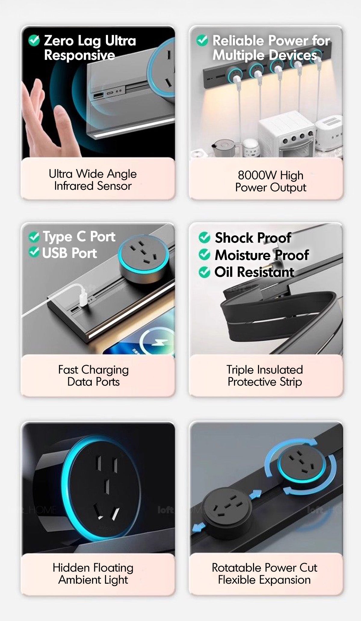 Aluminium Power Track And Adaptors With Motion Sensor LED Light Good to Know - 5