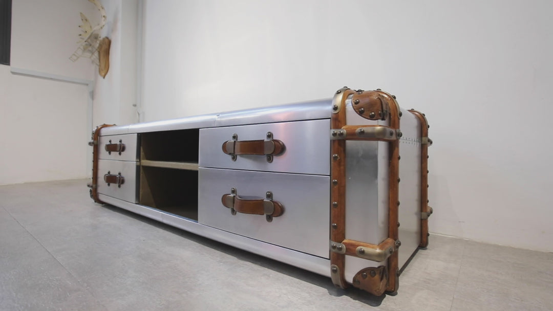 Industrial Aluminium TV Console RICHARDS TRUNK