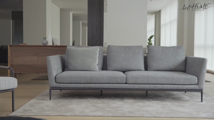 Minimalist fabric 3 seater sofa grace with context.