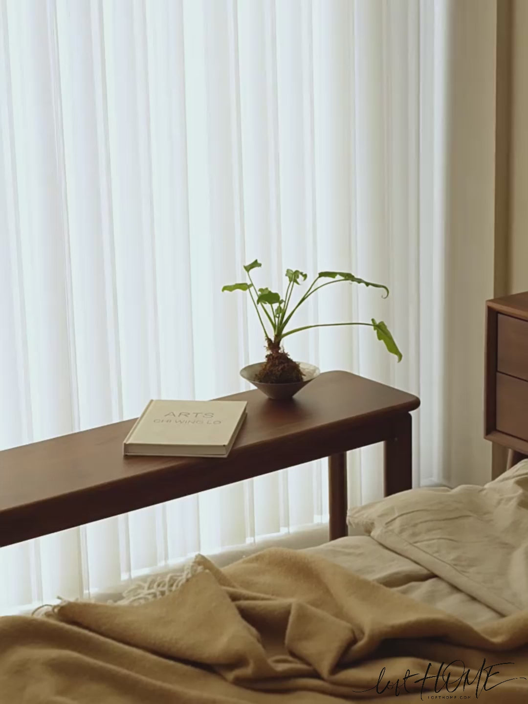 Vintage Walnut Wood Dining Bench RIVERIN